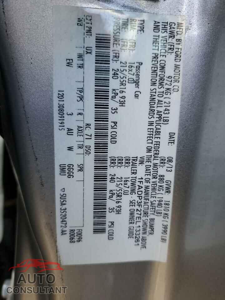 FORD FOCUS 2014 - 1FADP3F27EL133261