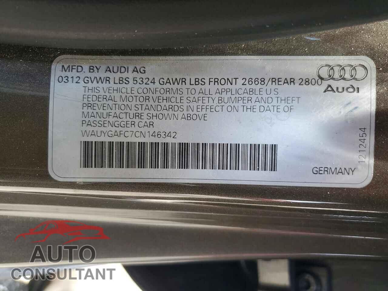 AUDI A7 2012 - WAUYGAFC7CN146342