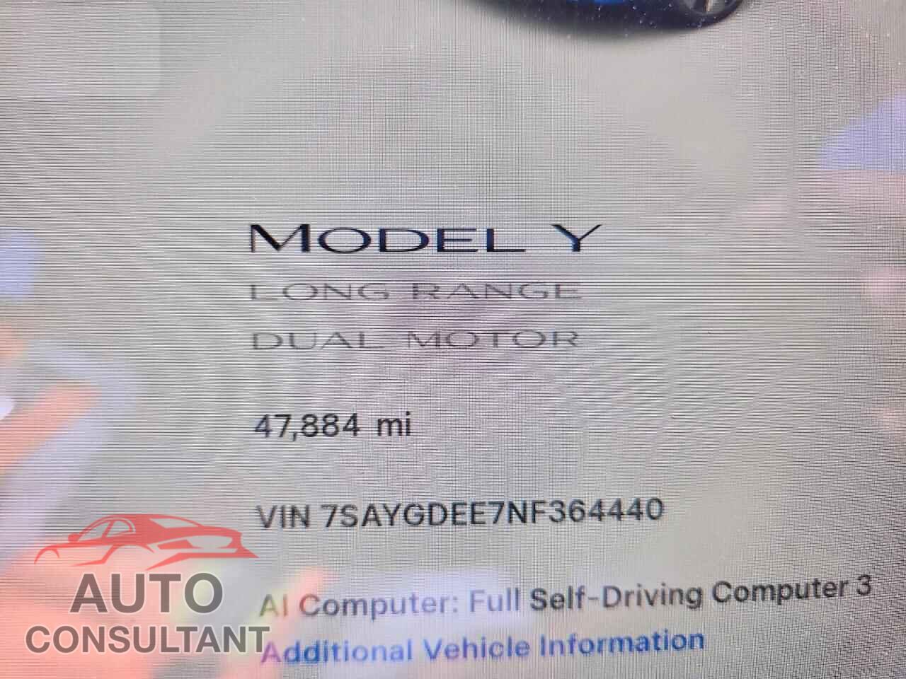 TESLA MODEL Y 2022 - 7SAYGDEE7NF364440