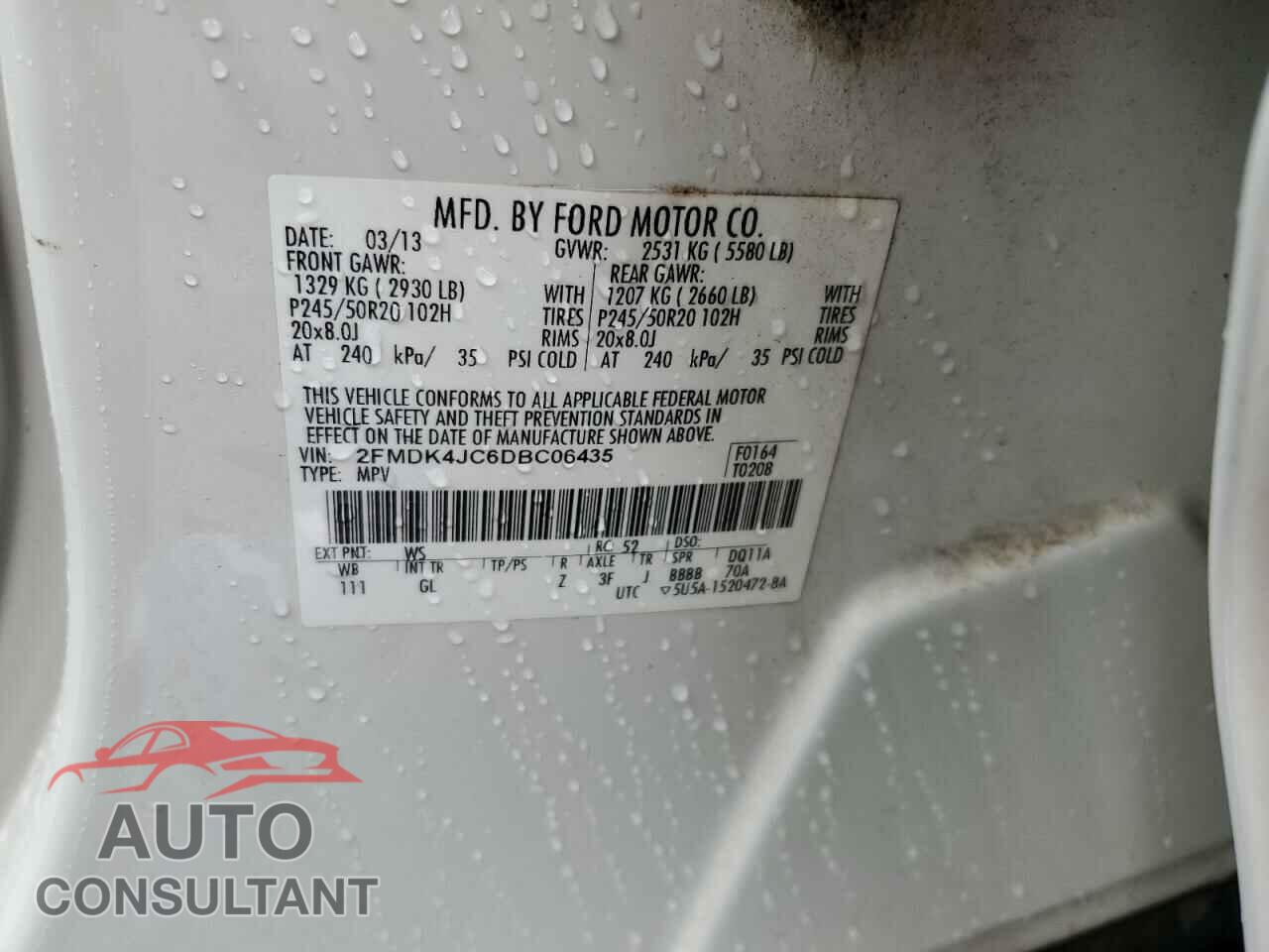 FORD EDGE 2013 - 2FMDK4JC6DBC06435