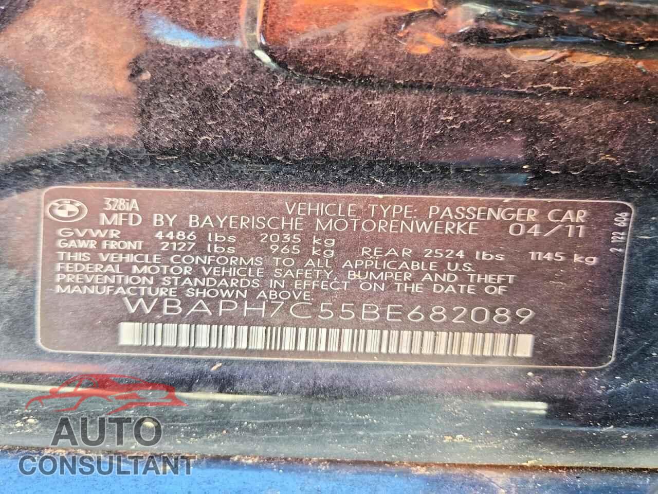 BMW 3 SERIES 2011 - WBAPH7C55BE682089
