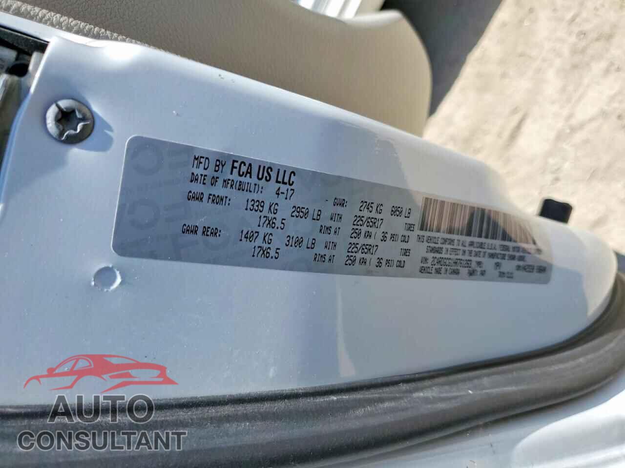 DODGE CARAVAN 2017 - 2C4RDGCG1HR761263