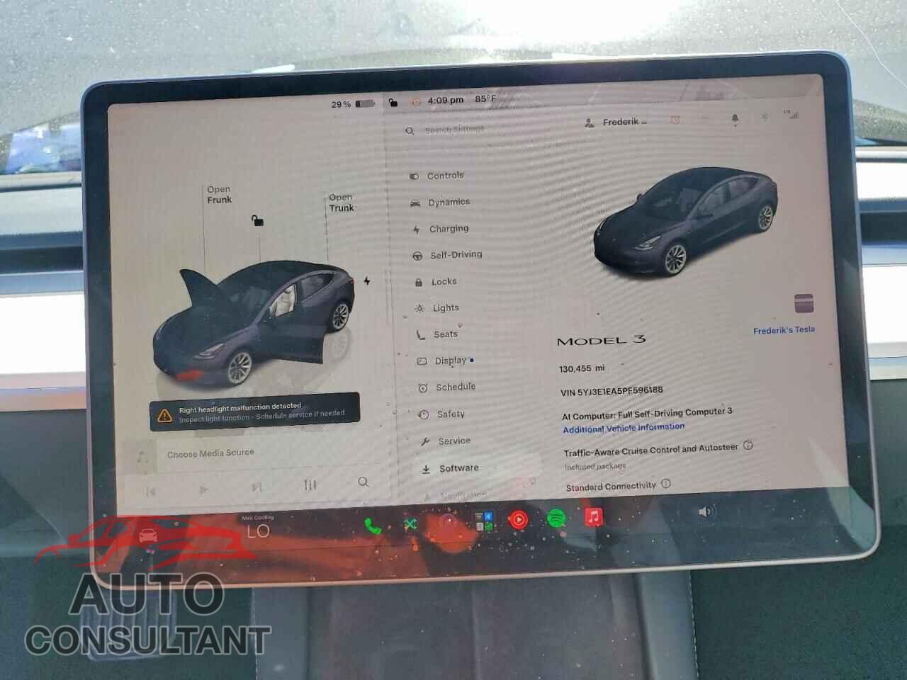 TESLA MODEL 3 2023 - 5YJ3E1EA5PF596188