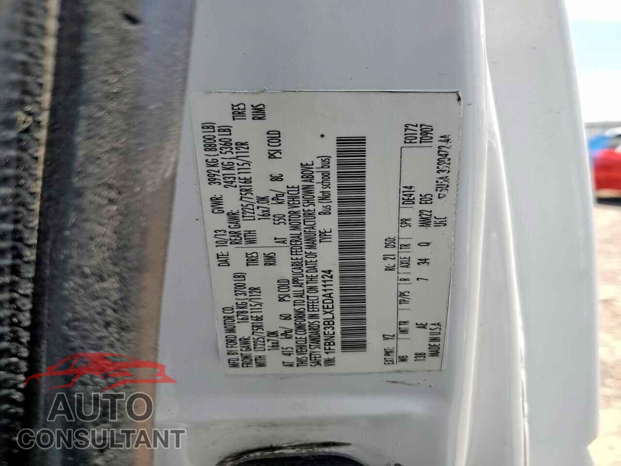 FORD E TRANSIT 2014 - 1FBNE3BLXEDA11124