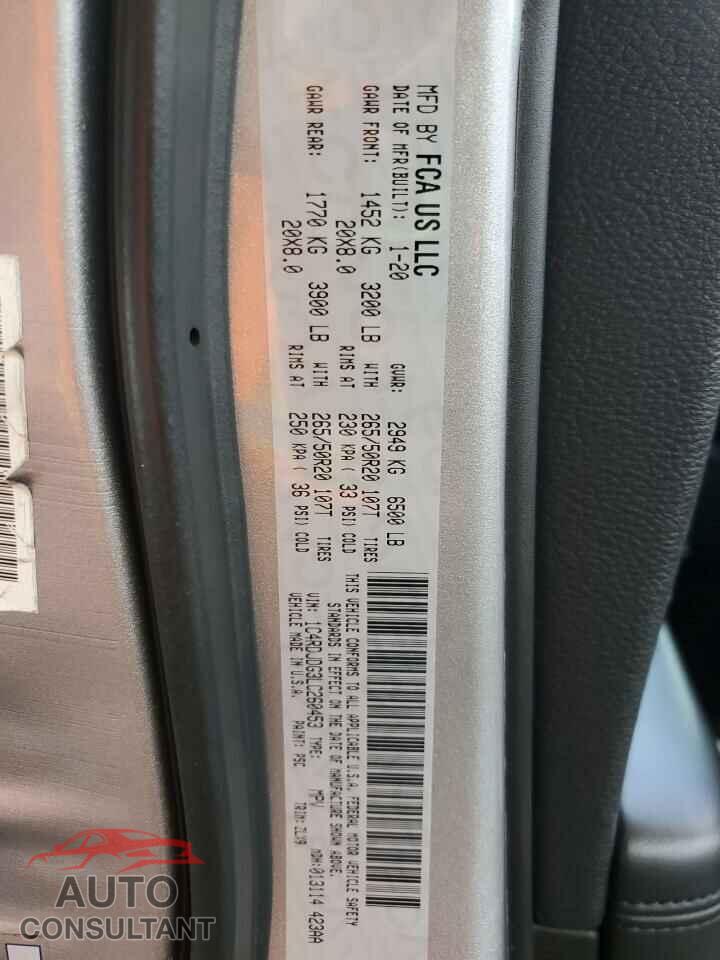 DODGE DURANGO 2020 - 1C4RDJDG3LC260453