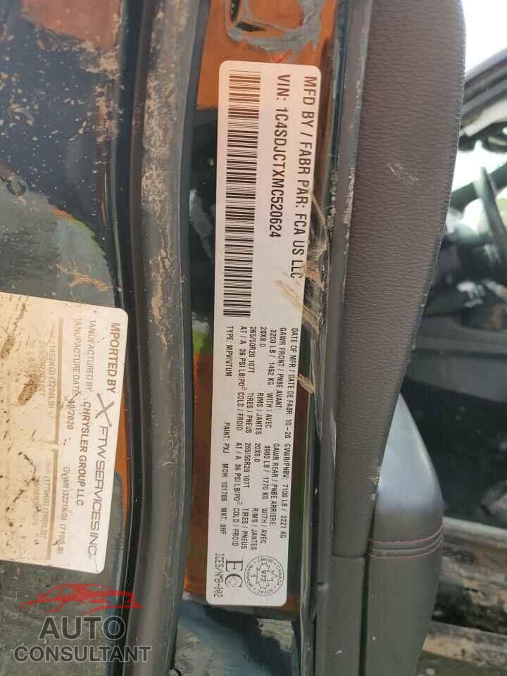 DODGE DURANGO 2021 - 1C4SDJCTXMC520624