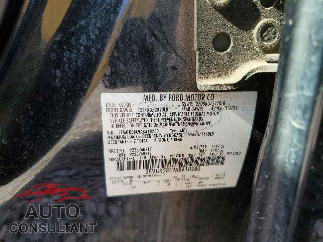 FORD FLEX 2010 - 2FMGK5BC9ABA18280