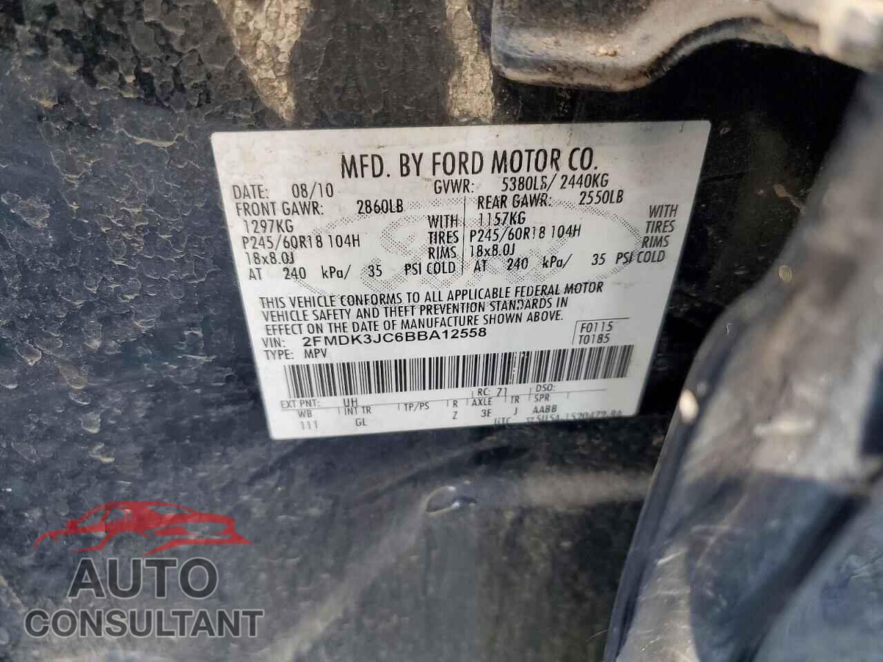 FORD EDGE 2011 - 2FMDK3JC6BBA12558