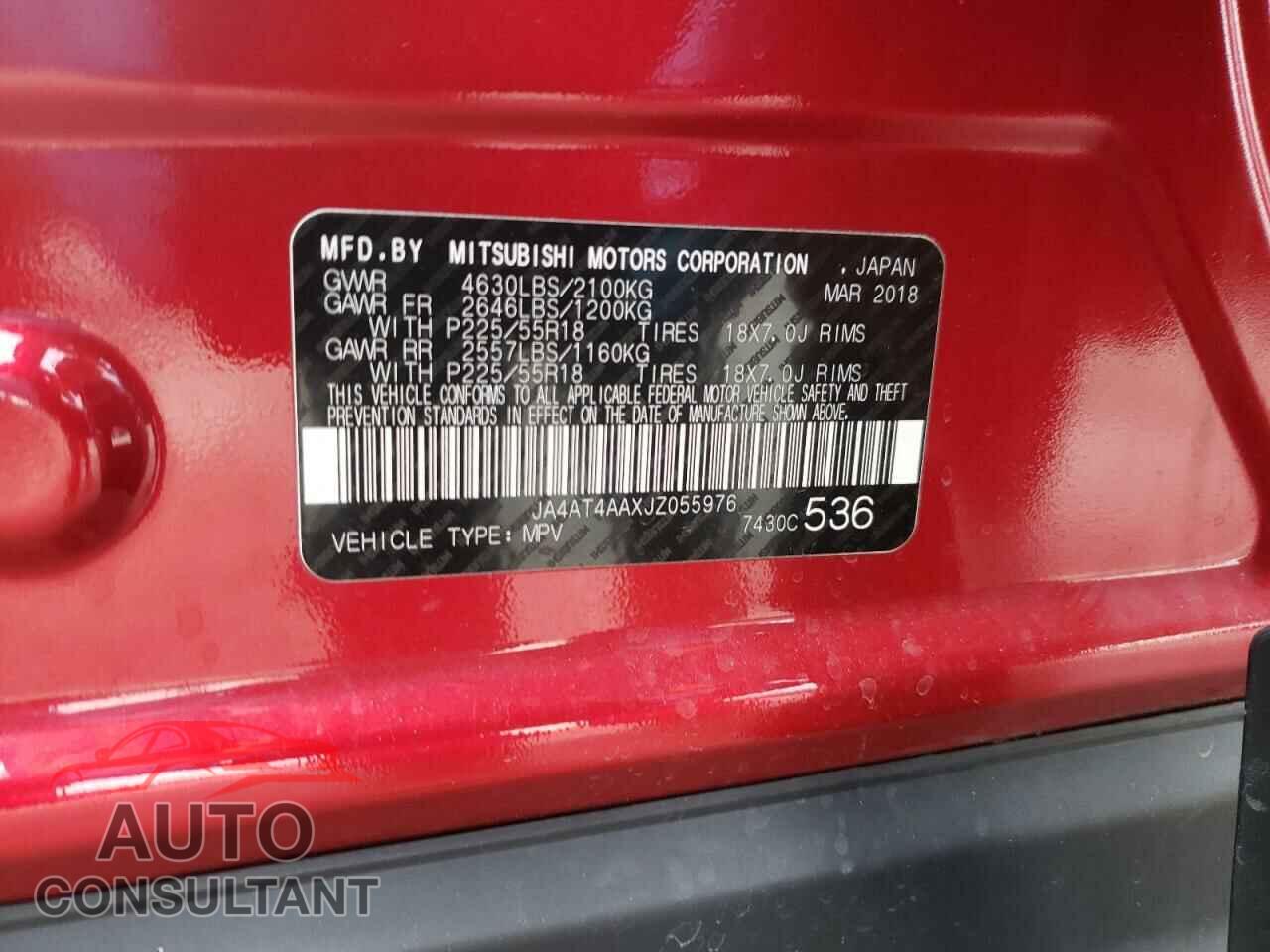 MITSUBISHI ECLIPSE 2018 - JA4AT4AAXJZ055976