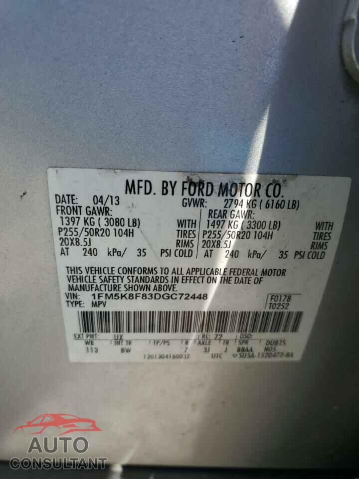 FORD EXPLORER 2013 - 1FM5K8F83DGC72448