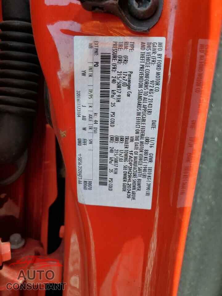 FORD FOCUS 2017 - 1FADP3H29HL203439