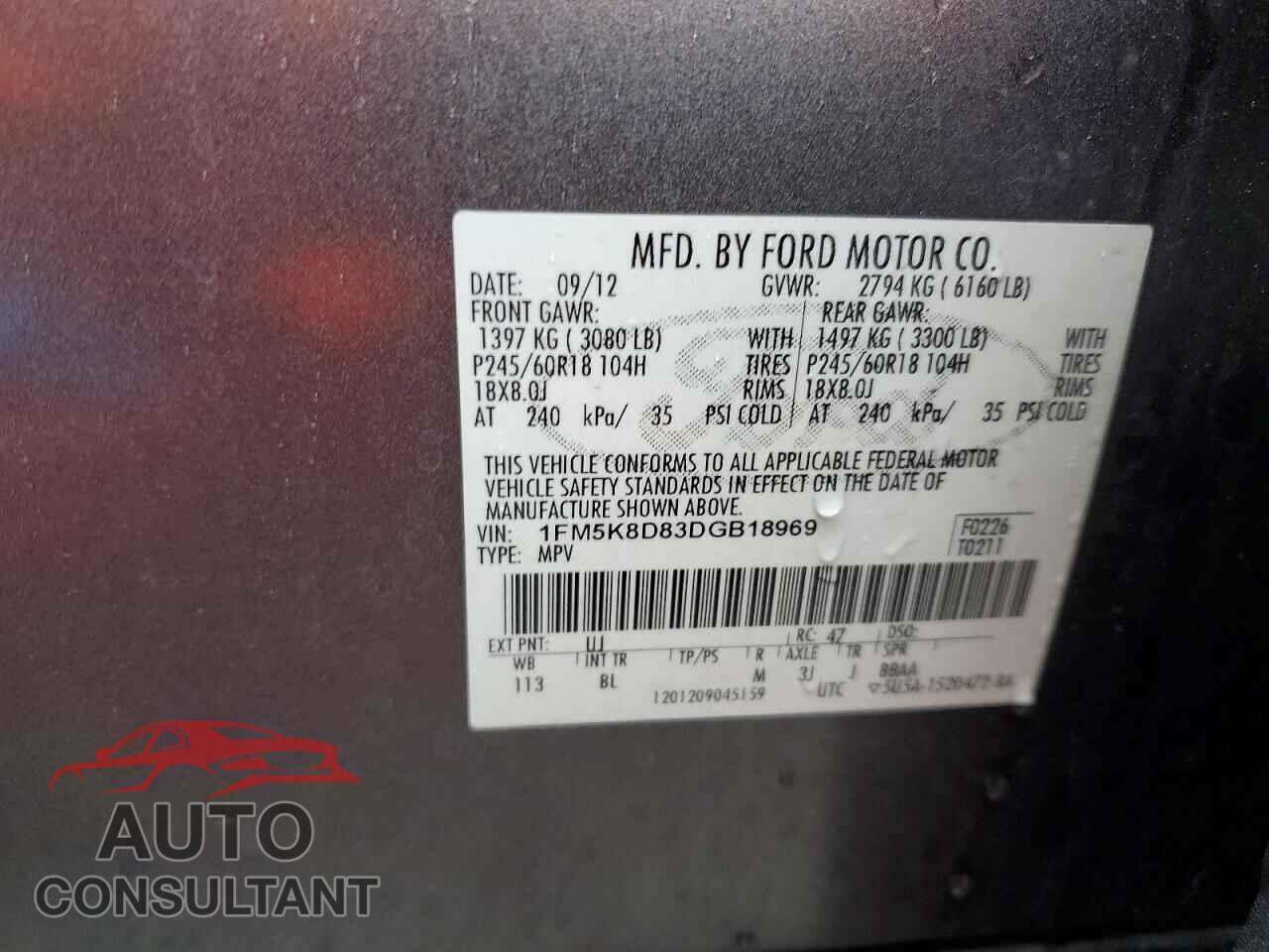 FORD EXPLORER 2013 - 1FM5K8D83DGB18969