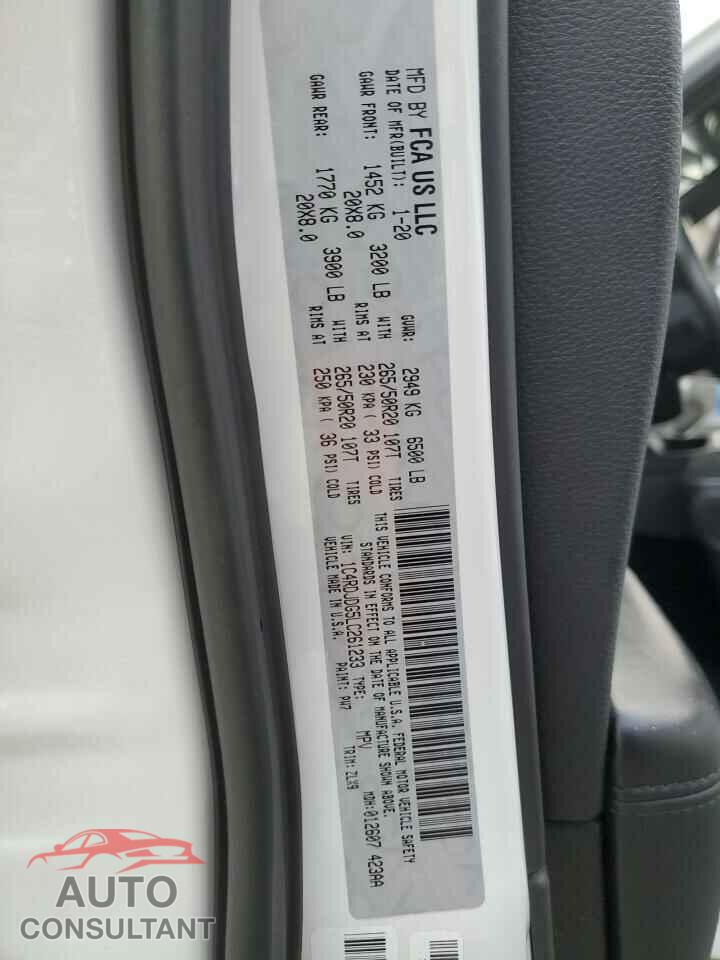 DODGE DURANGO 2020 - 1C4RDJDG5LC261233