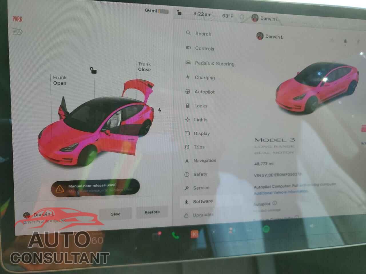 TESLA MODEL 3 2021 - 5YJ3E1EB0MF056378