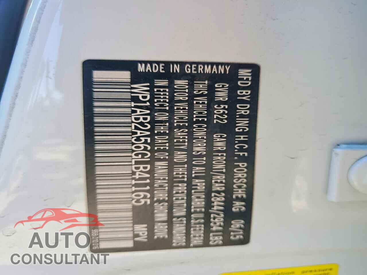 PORSCHE MACAN 2016 - WP1AB2A56GLB41165