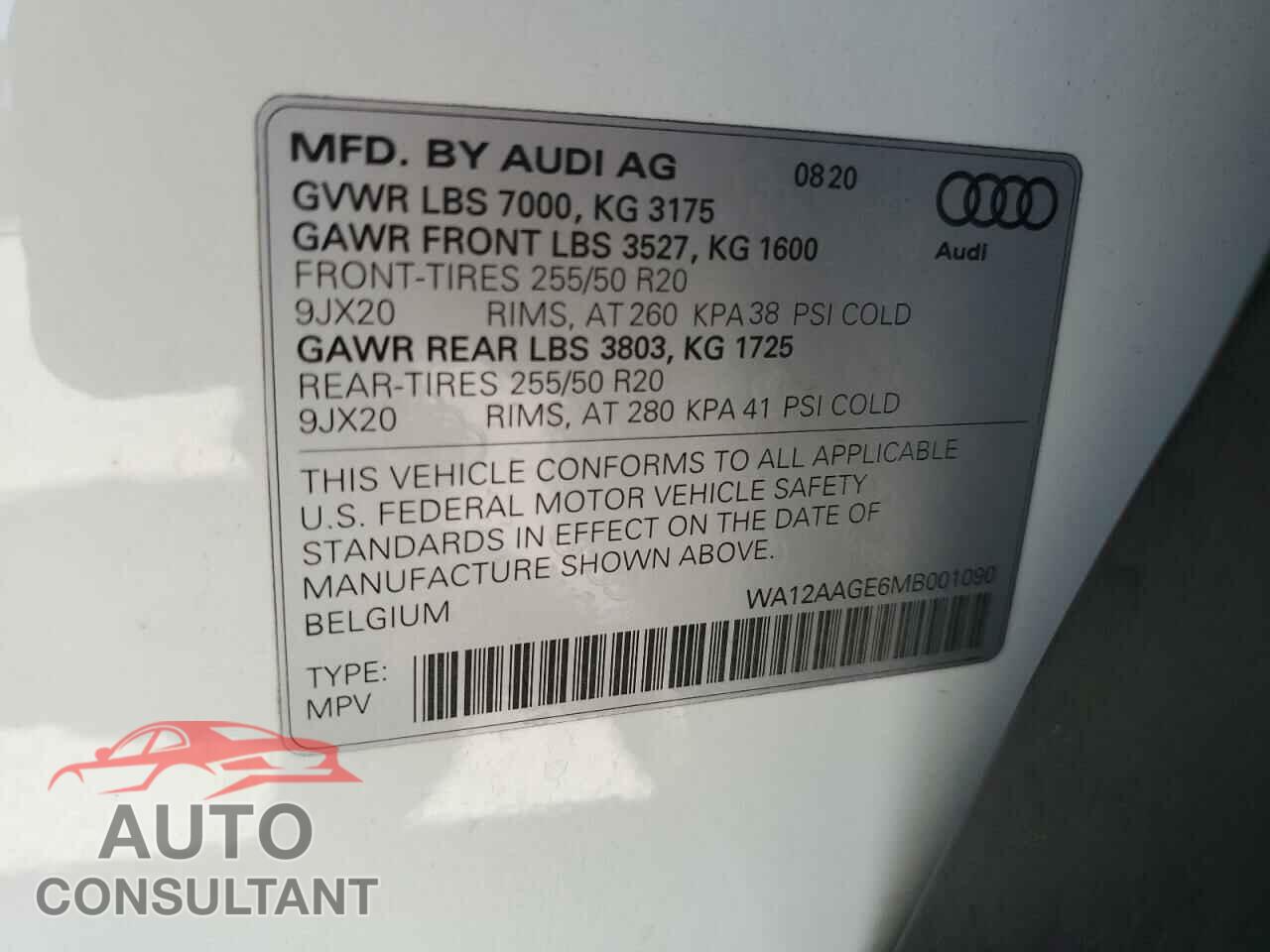 AUDI E-TRON 2021 - WA12AAGE6MB001090