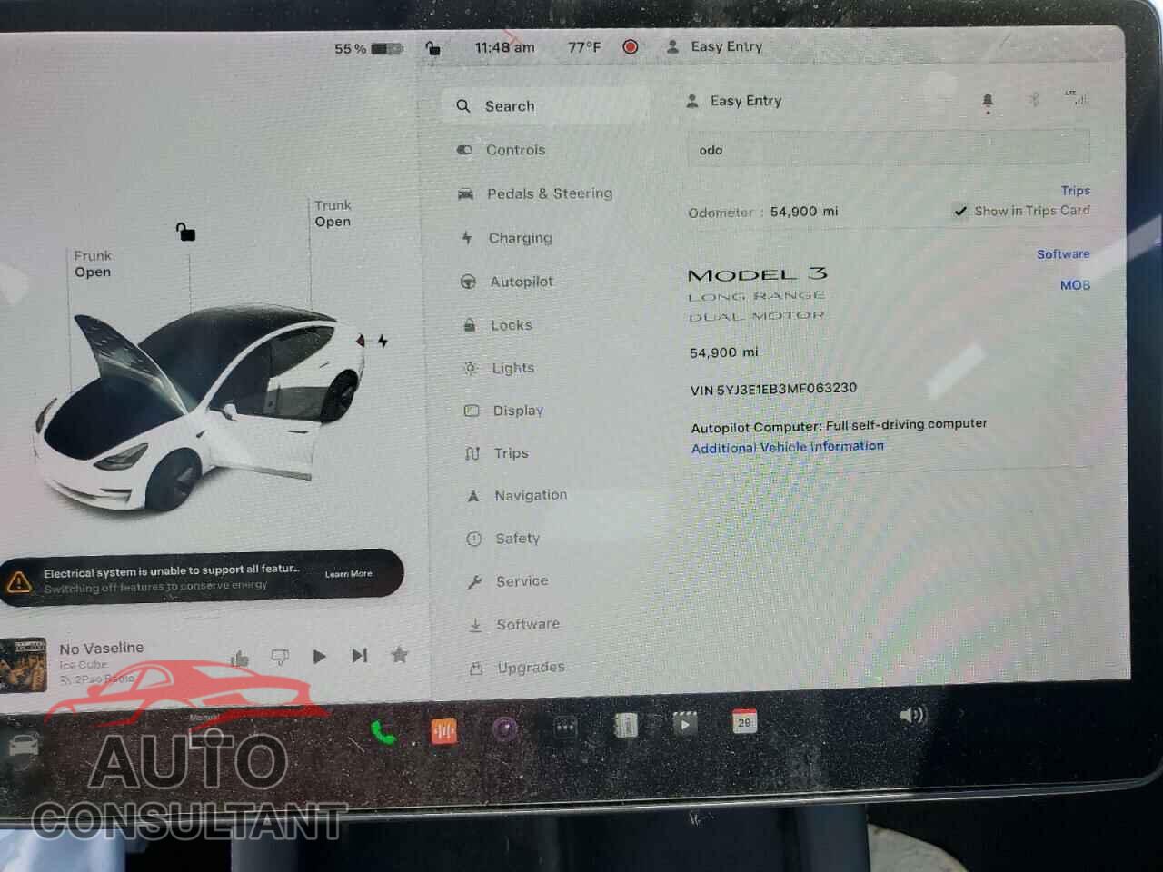 TESLA MODEL 3 2021 - 5YJ3E1EB3MF063230