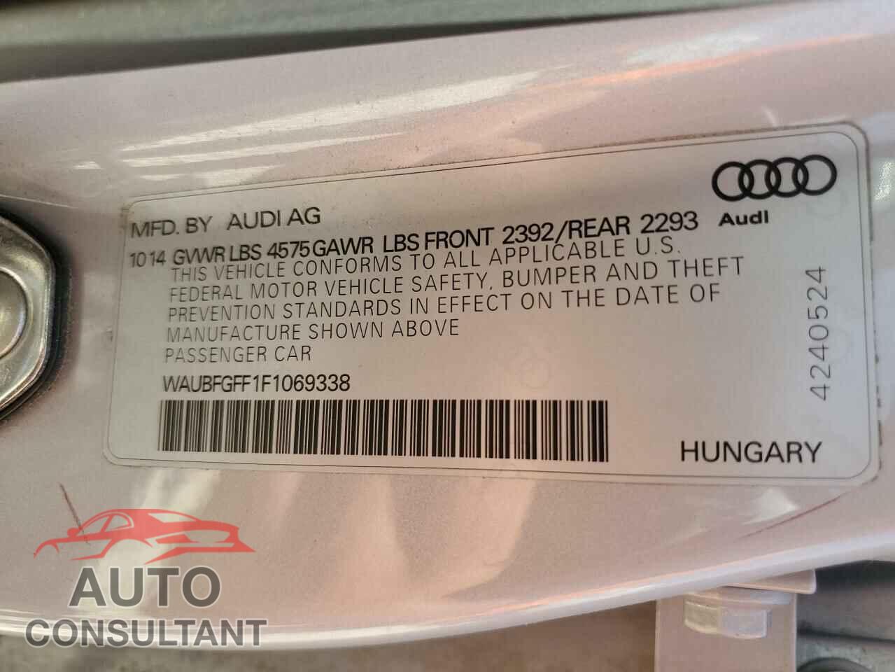 AUDI A3 2015 - WAUBFGFF1F1069338