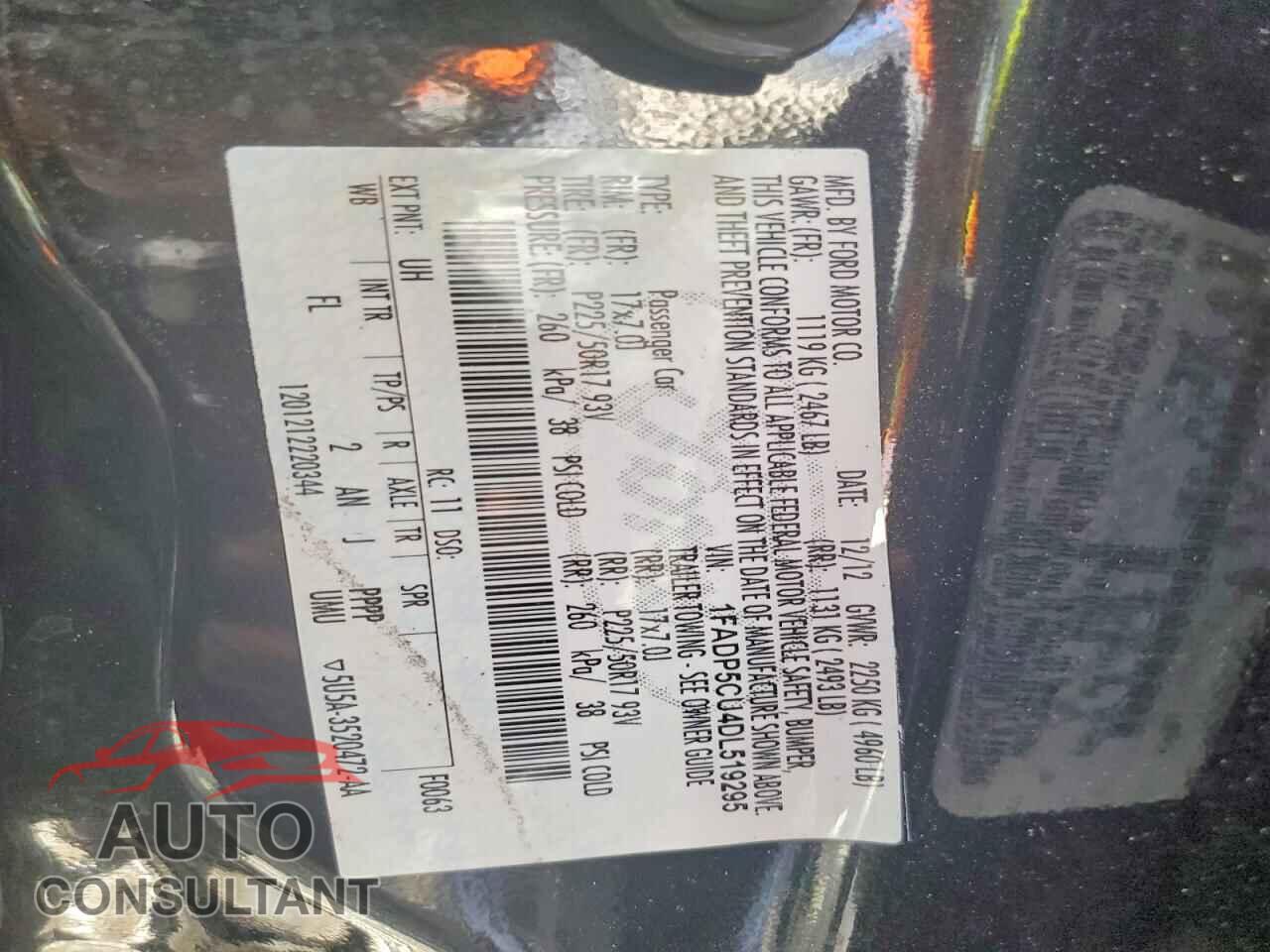 FORD CMAX 2013 - 1FADP5CU4DL519295