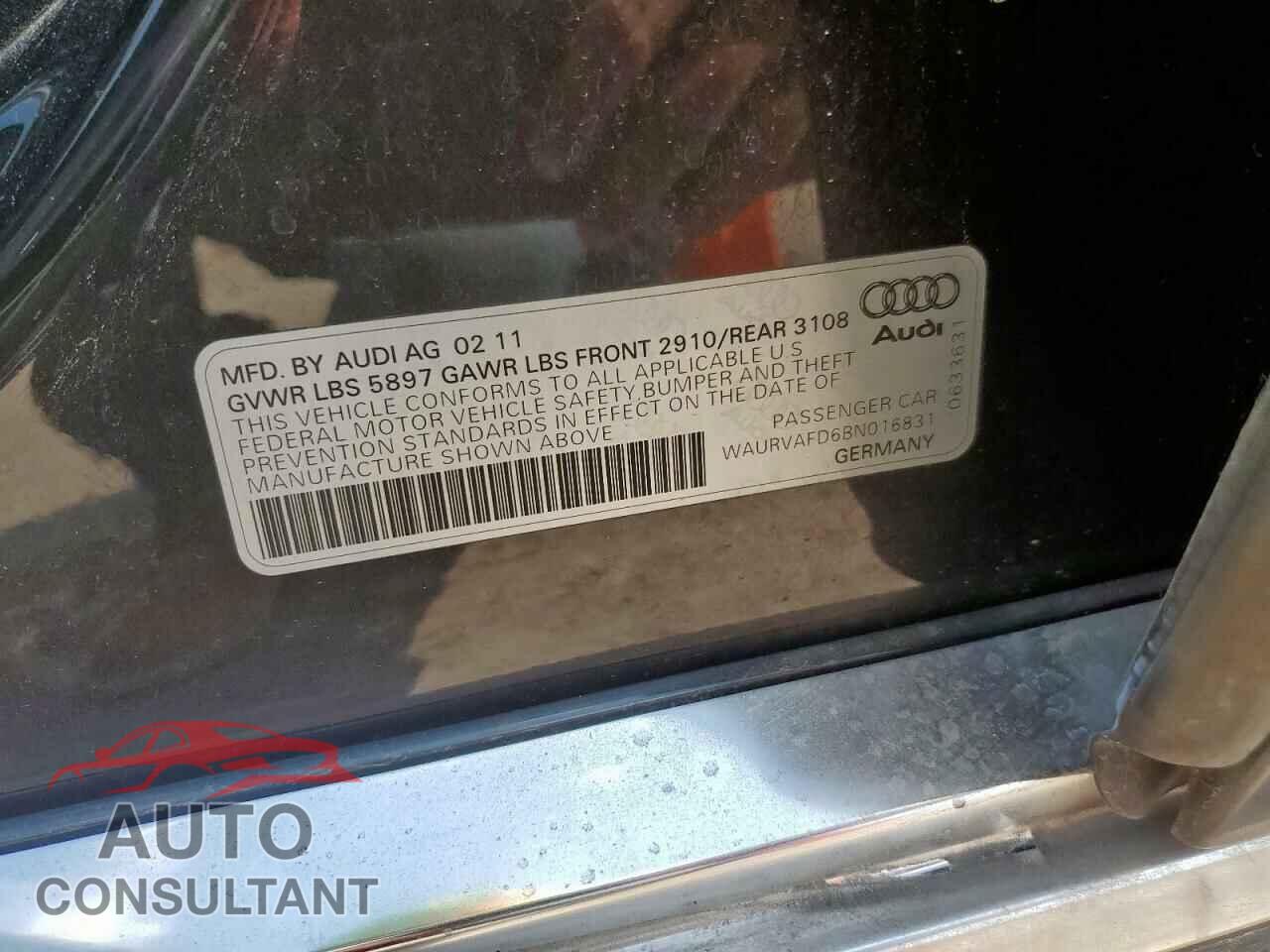 AUDI A8 2011 - WAURVAFD6BN016831
