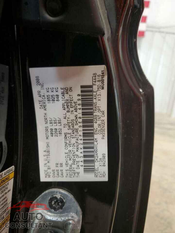 MITSUBISHI ECLIPSE 2009 - 4A3AK24F19E014690