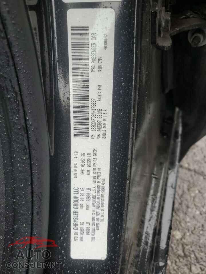 DODGE AVENGER 2010 - 1B3CC4FD2AN179637