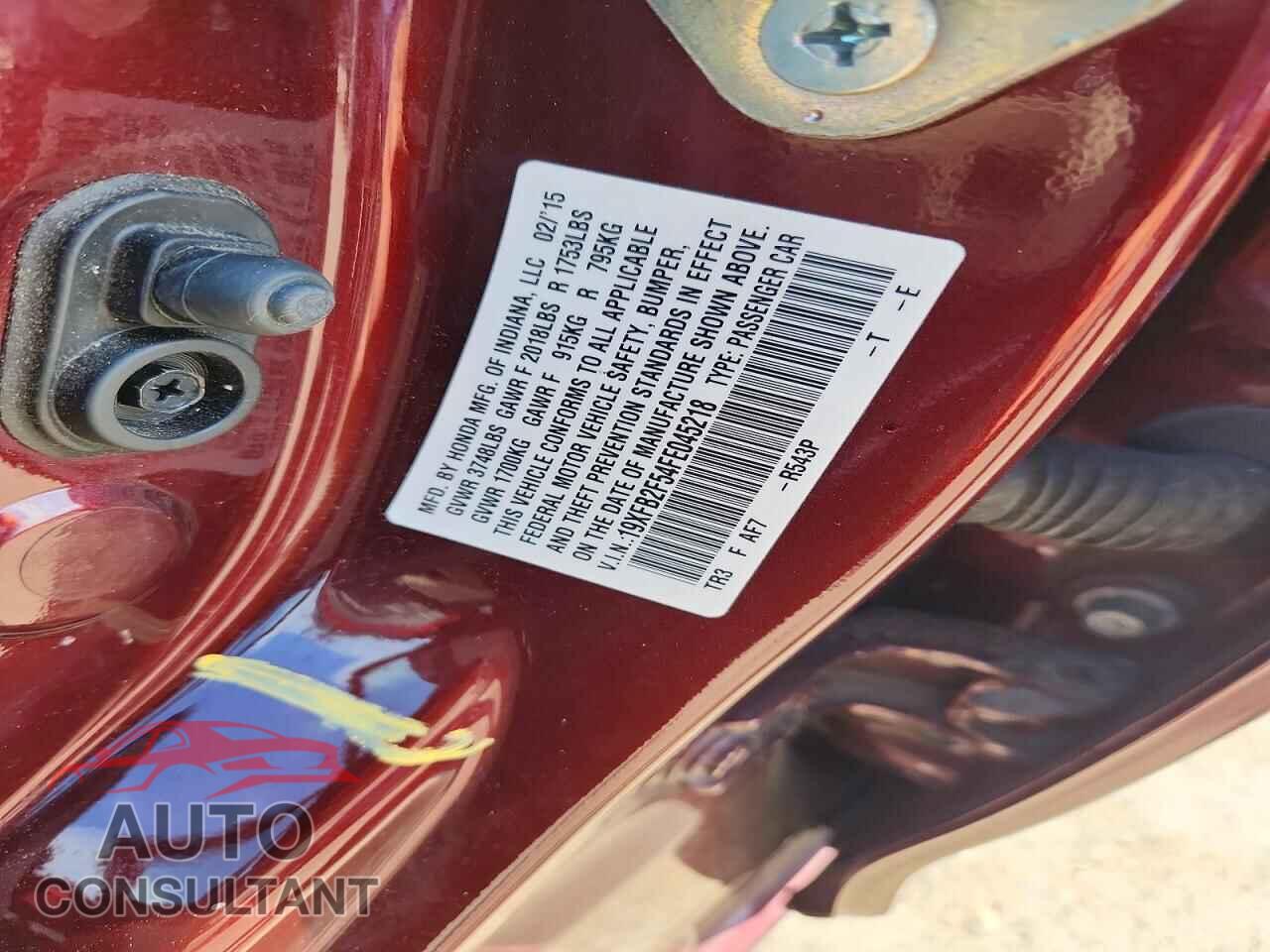 HONDA CIVIC 2015 - 19XFB2F54FE045218