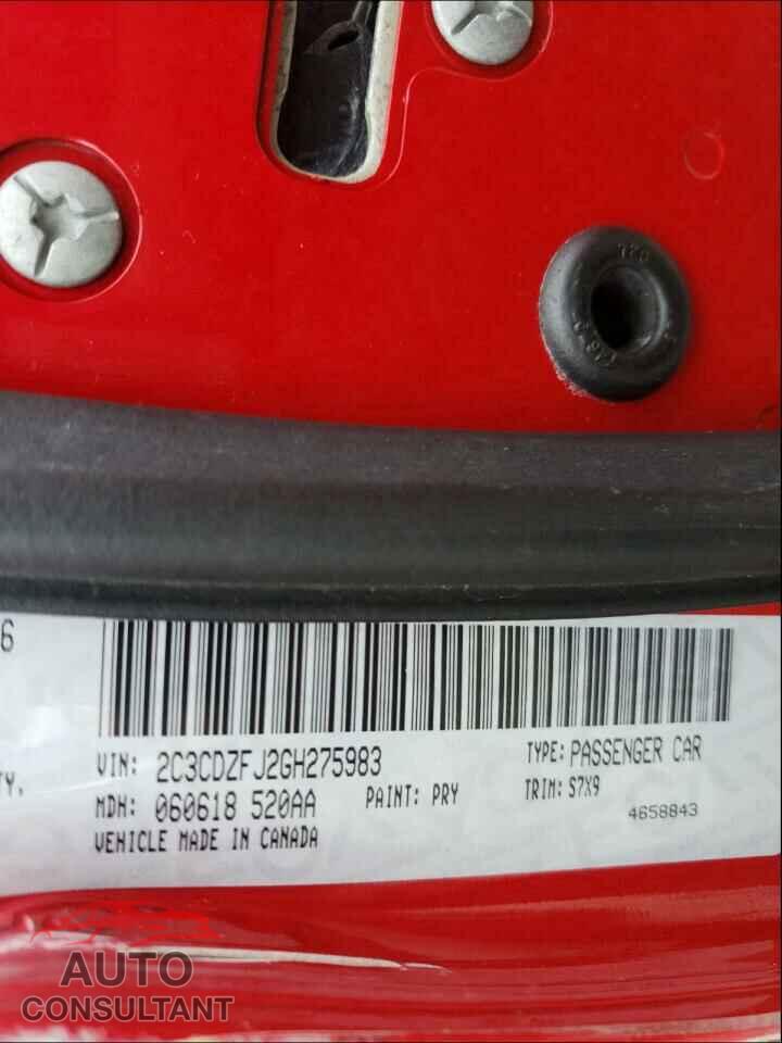 DODGE CHALLENGER 2016 - 2C3CDZFJ2GH275983