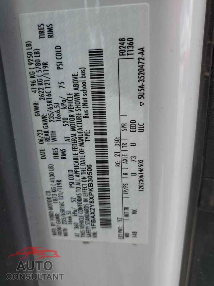 FORD TRANSIT 2023 - 1FBAX2Y8XPKB30506