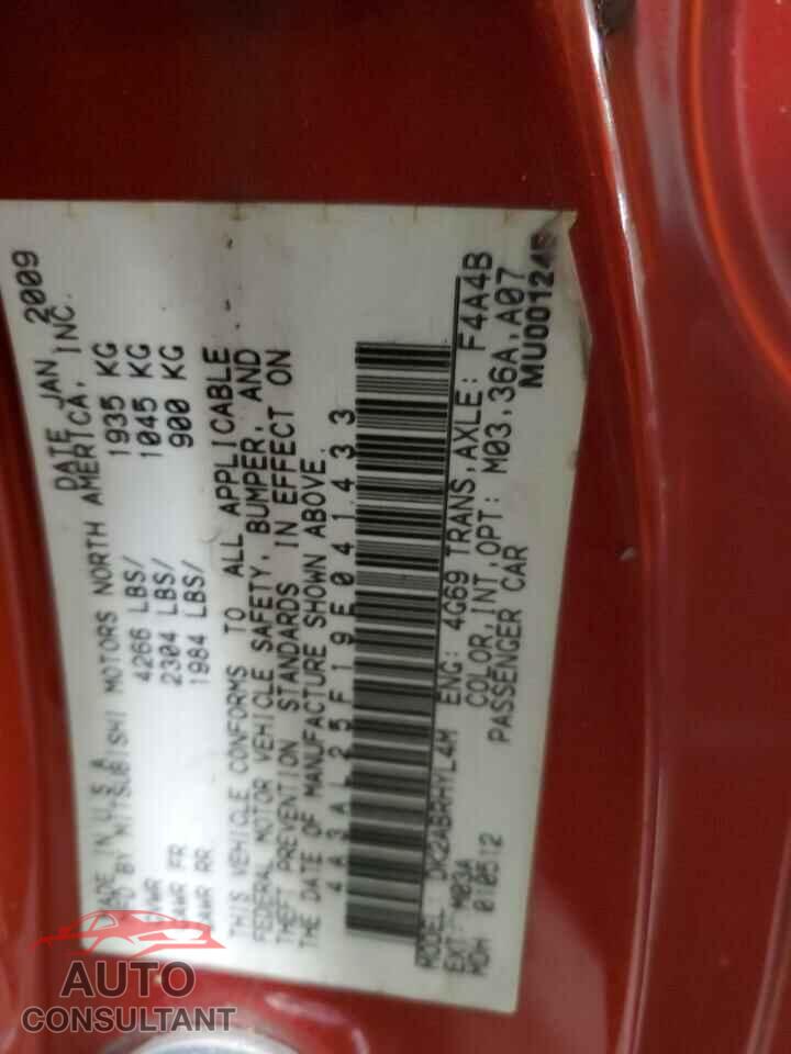 MITSUBISHI ECLIPSE 2009 - 4A3AL25F19E041433