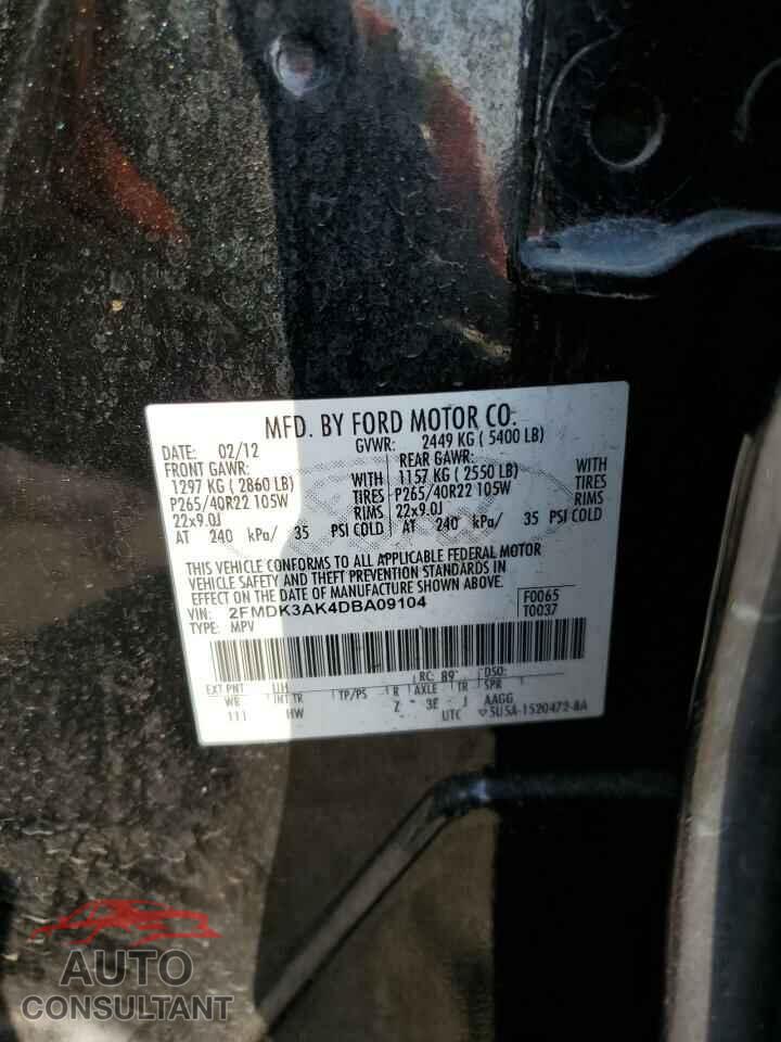 FORD EDGE 2013 - 2FMDK3AK4DBA09104