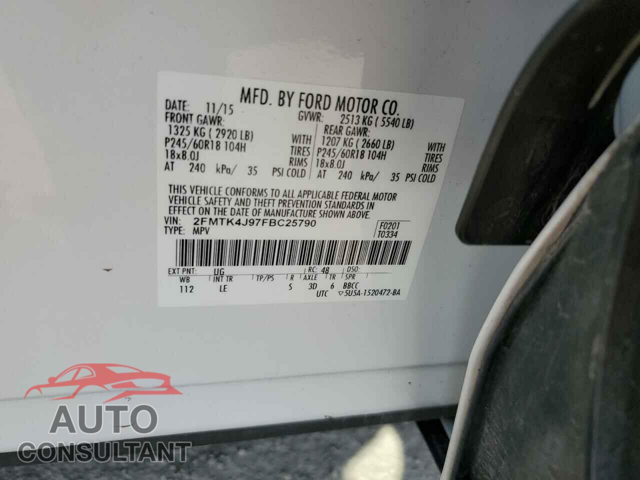 FORD EDGE 2015 - 2FMTK4J97FBC25790