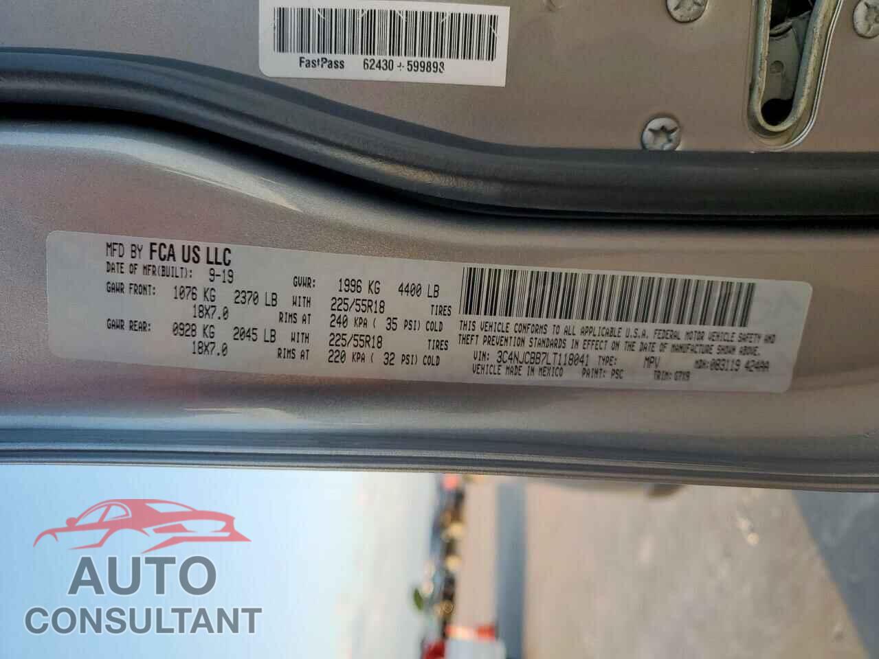 JEEP COMPASS 2020 - 3C4NJCBB7LT118041