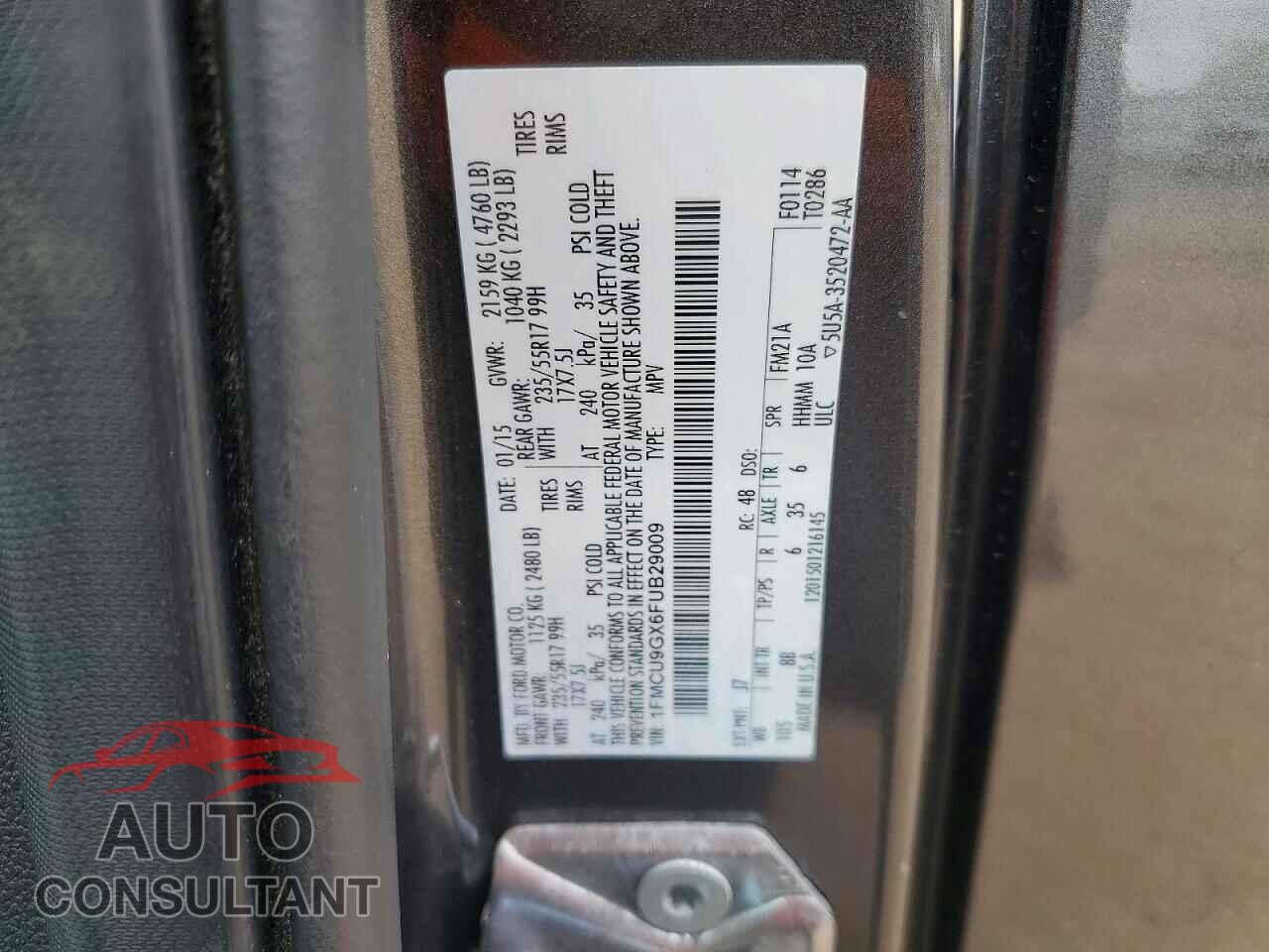 FORD ESCAPE 2015 - 1FMCU9GX6FUB29009
