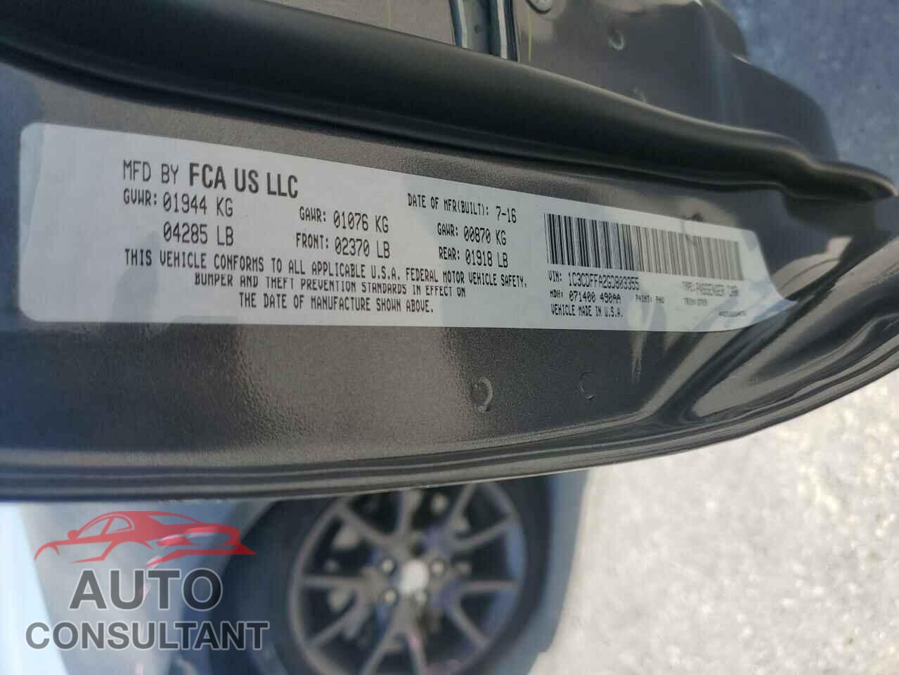 DODGE DART 2016 - 1C3CDFFA2GD803355