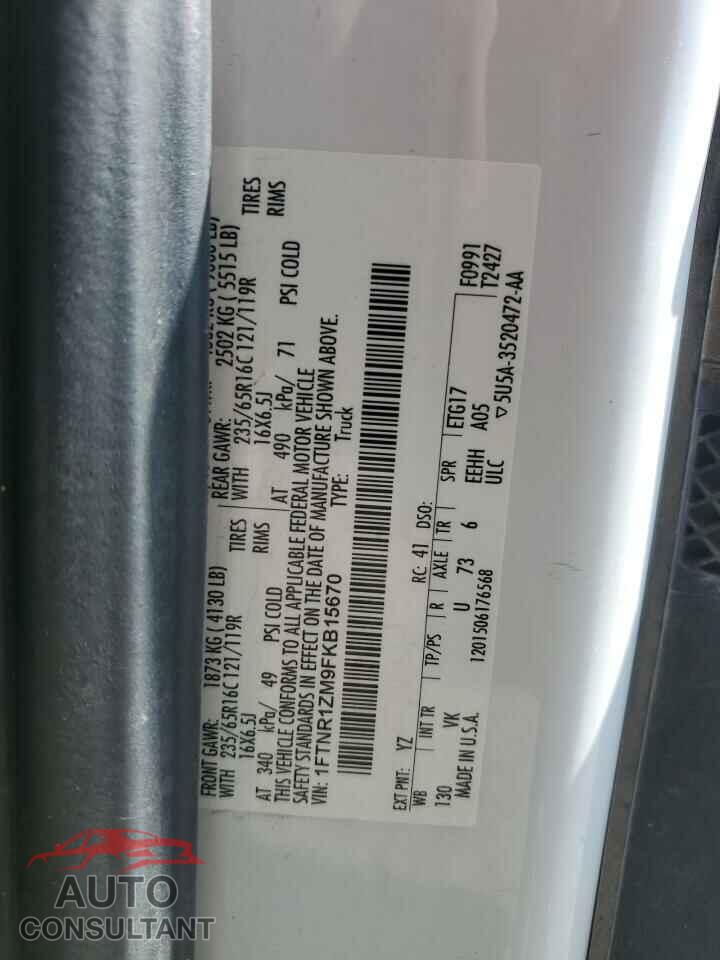 FORD TRANSIT 2015 - 1FTNR1ZM9FKB15670