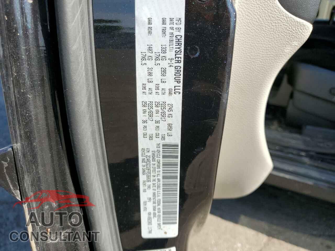 DODGE CARAVAN 2015 - 2C4RDGCG9FR536036