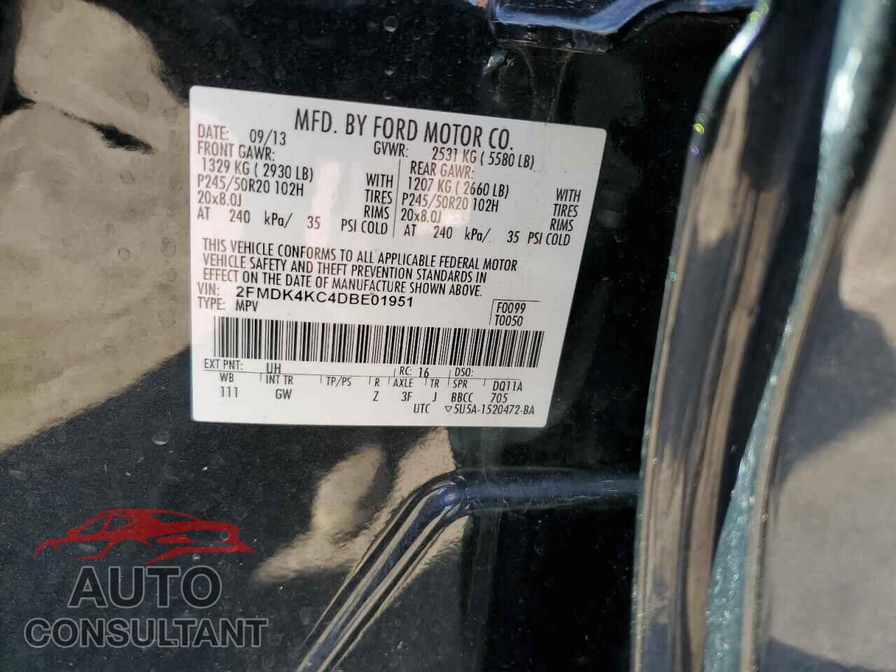 FORD EDGE 2013 - 2FMDK4KC4DBE01951