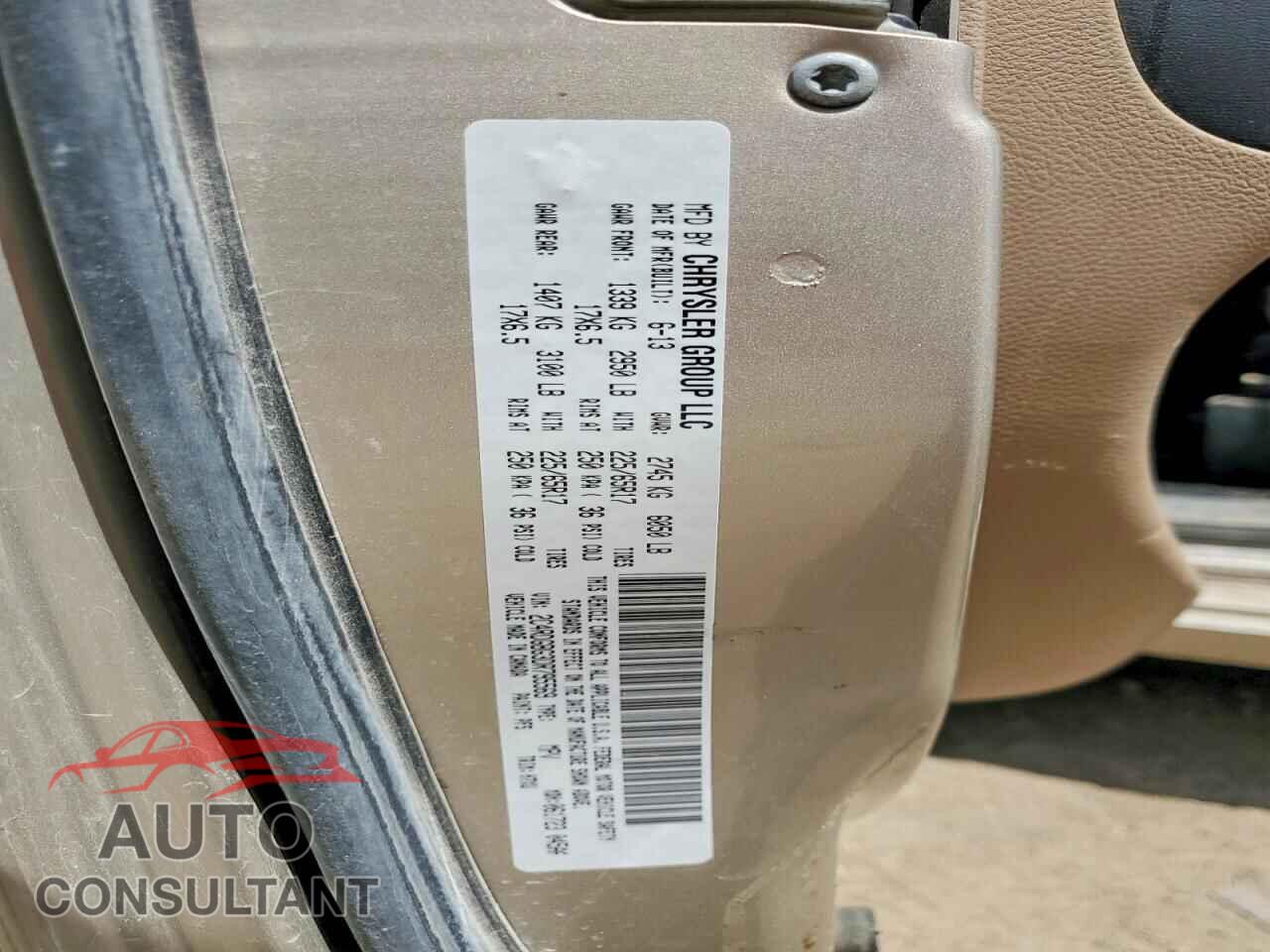 DODGE CARAVAN 2013 - 2C4RDGBG3DR795569