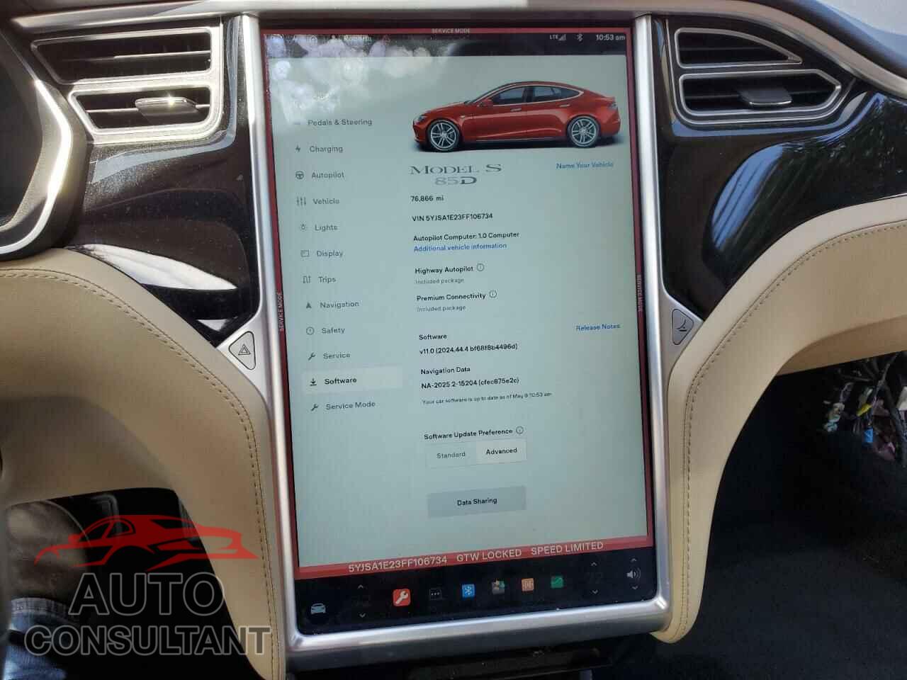 TESLA MODEL S 2015 - 5YJSA1E23FF106734