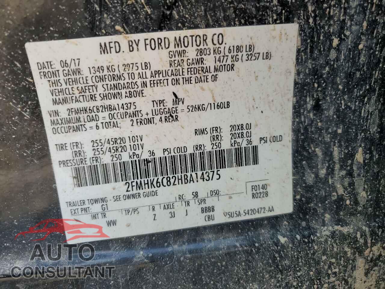 FORD FLEX 2017 - 2FMHK6C82HBA14375