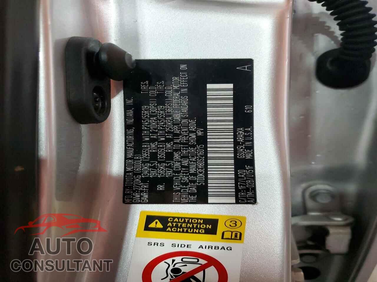 TOYOTA HIGHLANDER 2013 - 5TDDK3EH8DS216015