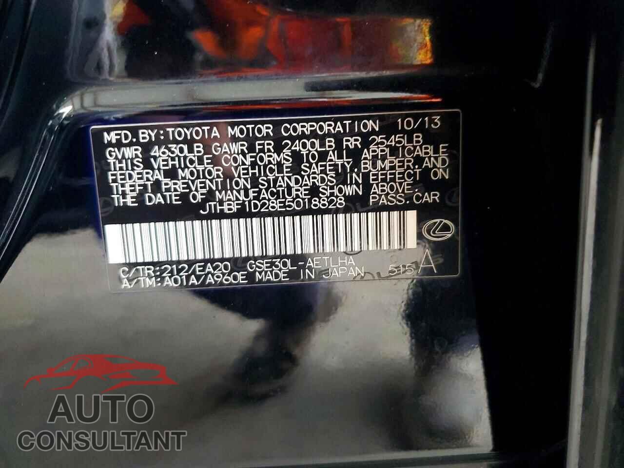 LEXUS IS 2014 - JTHBF1D28E5018828