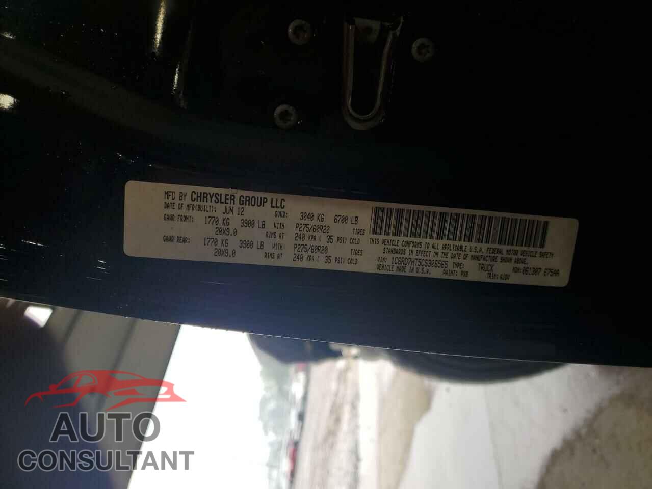 DODGE RAM 1500 2012 - 1C6RD7HT5CS306565