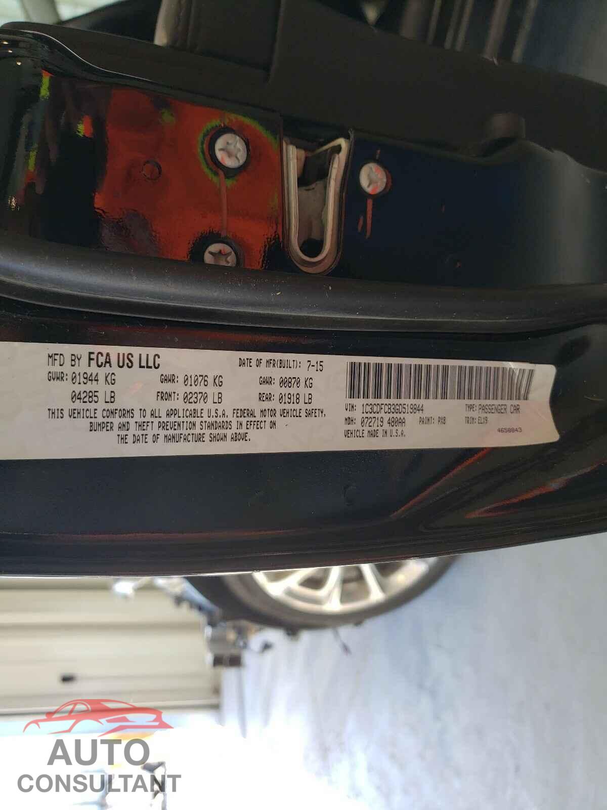 DODGE DART 2016 - 1C3CDFCB3GD519844