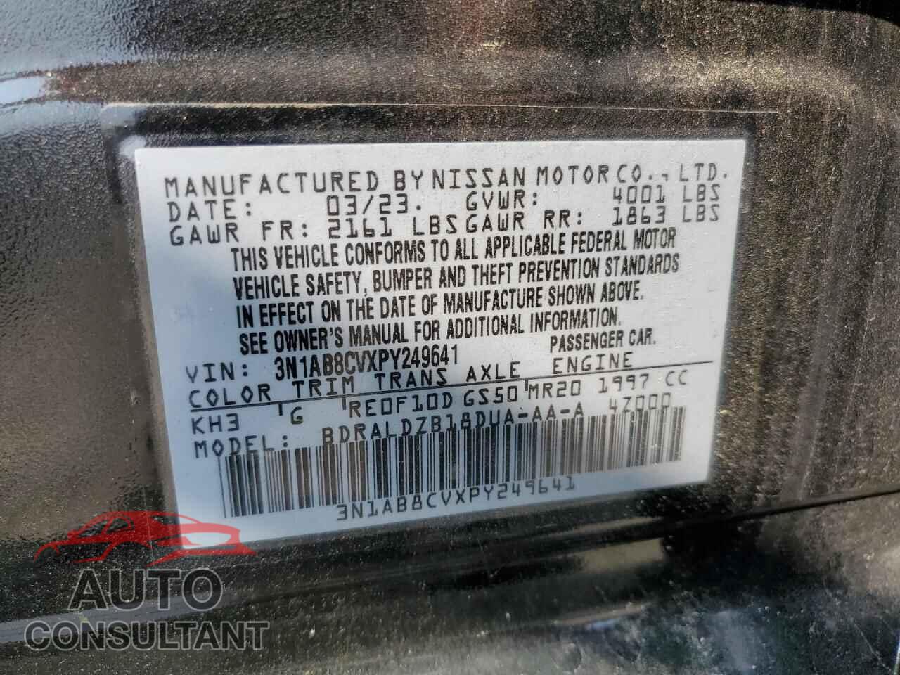NISSAN SENTRA 2023 - 3N1AB8CVXPY249641