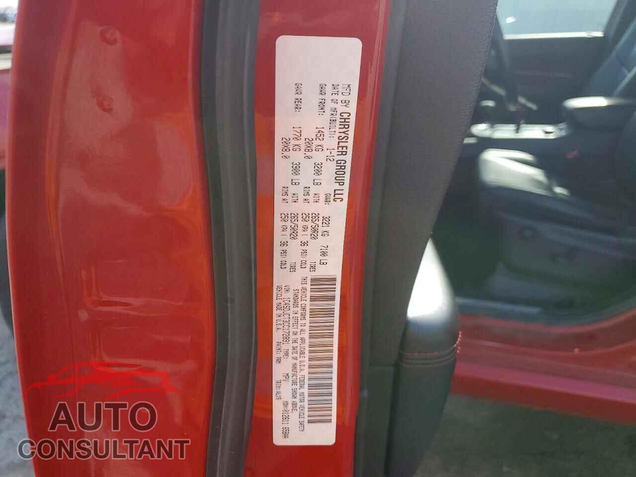 DODGE DURANGO 2012 - 1C4SDJCT3CC172891