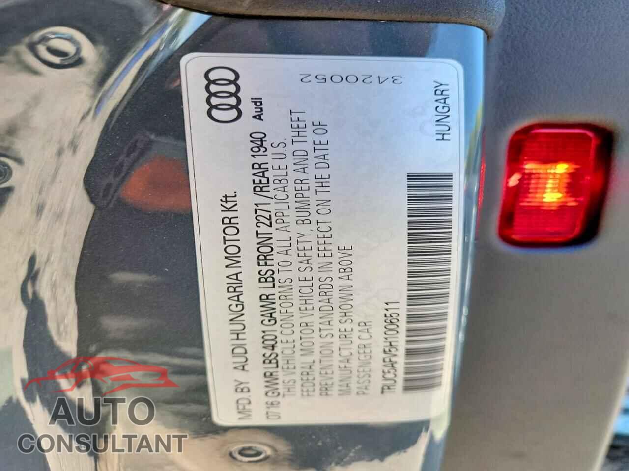AUDI TT 2017 - TRUC5AFV5H1006511