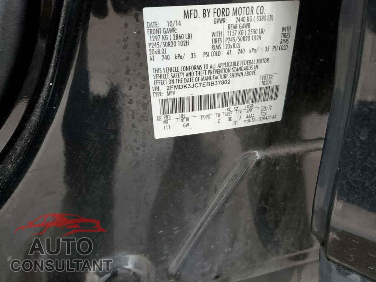 FORD EDGE 2014 - 2FMDK3JC7EBB37802