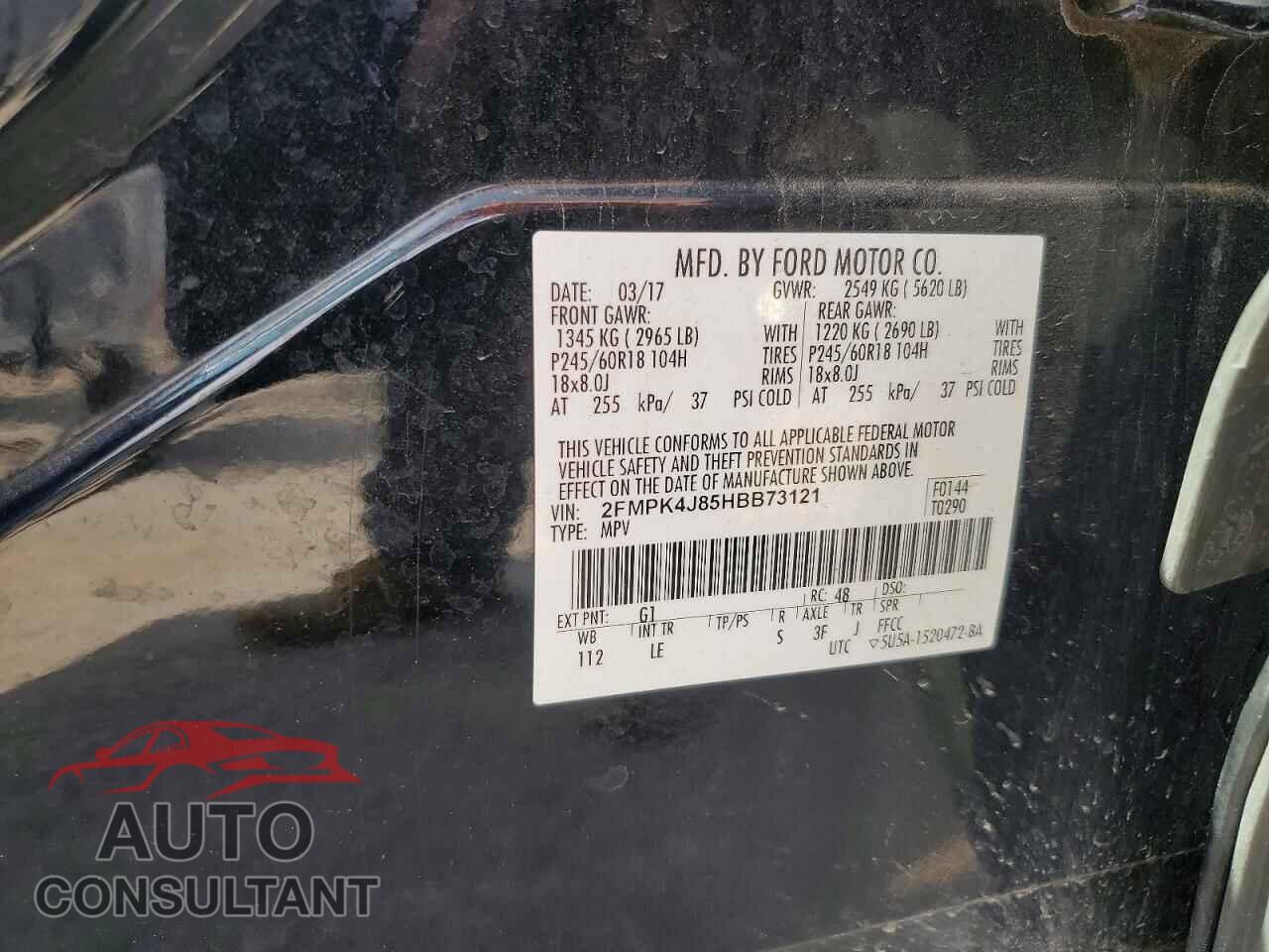 FORD EDGE 2017 - 2FMPK4J85HBB73121